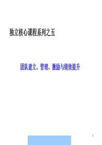 独立核心课程系列之五团队建立、管理、激励与绩效提升--963963930