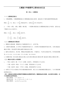 人教版六年级数学上册知识点汇总