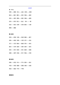 部编版四年级上册语文各单元近义词与反义词