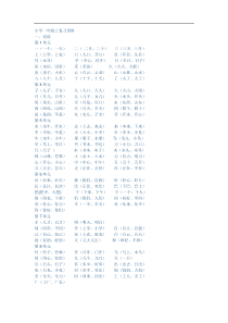 部编版一年级上册字词句复习资料