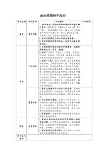 政治特色寒假作业