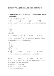 上海市徐汇区2020-2020年八年级上期末数学试卷含答案解析