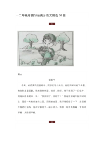 一二年级看图写话满分范文精选50篇