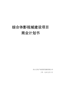 综合体影视城建设项目商业计划书