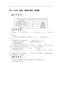 2020年高考物理一轮复习考点汇总第25讲磁场磁感应强度磁通量