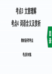 2020年中考语文一轮复习记叙文阅读考点3文意理解考点4词语含义及赏析