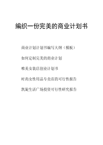 编制一份商业计划书