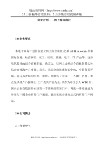 网上综合商社创业计划书