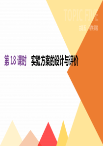 20192020年中考化学一轮复习第18课时实验方案的设计与评价