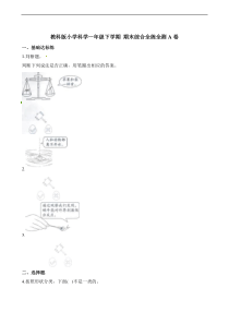 一年级下册科学期末试题综合全练全测A卷教科版含答案