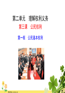 2019版八年级道德与法治下册第二单元理解权利义务第三课公民权利第一框公民的基本权利