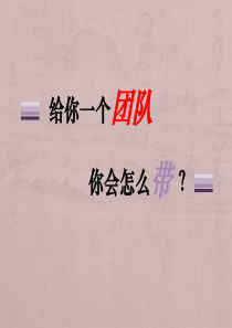 给你_个团队你会怎么带（PPT30页)