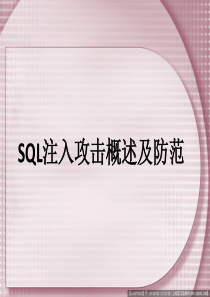 SQL注入攻击概述及