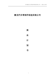 腾龙汽车零部件企业商业计划书