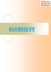 职业经理的团队管理(PPT 50)