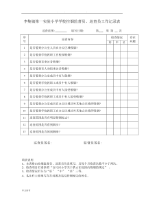 学校控烟监督员、巡查员工作记录表