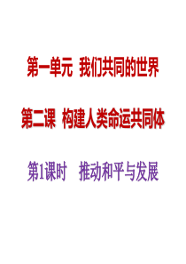 部编版九年级下册道德与法治21推动和平与发展课件共29张PP