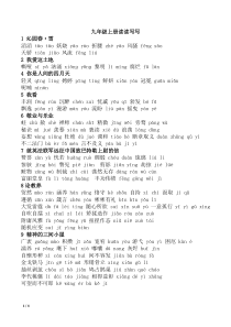 部编版语文九年级上册下册读读写写词语整理