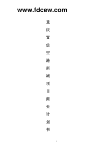 重庆置信空港新城项目商业计划书