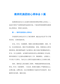 教师民族团结心得体会3篇