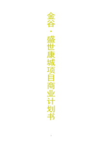 金谷盛世康城项目商业计划书（DOC 98页）