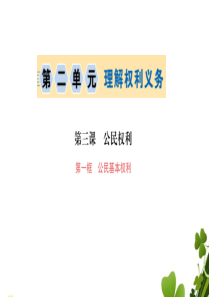 2019版八年级道德与法治下册第二单元理解权利义务第三课公民权利第一框公民的基本权利训练课件新人教版