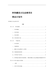 阿坝藏羌文化走廊项目商业计划书（DOC23页）