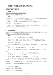 部编版六年级语文下册必背必考知识点