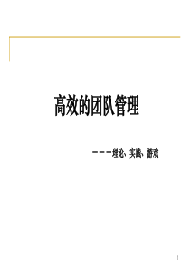 高效的团队管理_理论、实践、游戏