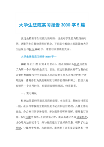 大学生法院实习报告3000字5篇