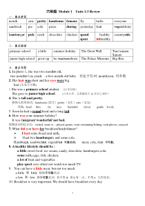 牛津英语六年级上Unit-1-12-重难点复习