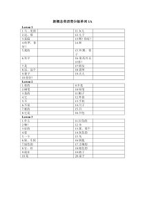 新概念英语青少版1A词汇默写版