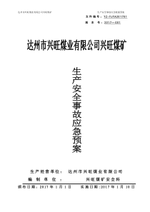 17年兴旺煤矿生产安全事故应急预案