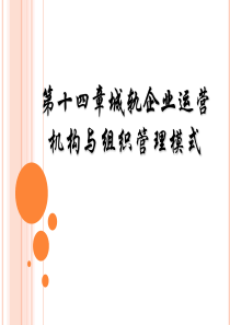 14第十四章城轨企业运营机构与组织管理模式