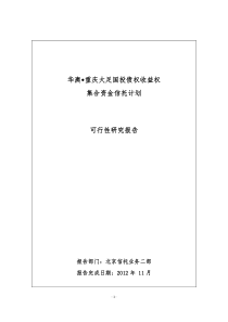 (重庆大足国投)信托项目可行性研究报告(yxy)