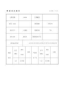 管道试压报告