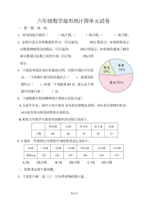 最新人教版六年级扇形统计图单元试卷