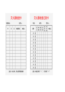 灭火器检查记录卡EXCEL模板