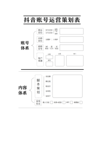 抖音账号运营策划表