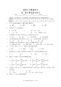 扬州大学附属中学2005~2006下学期高一数学期末综合练习