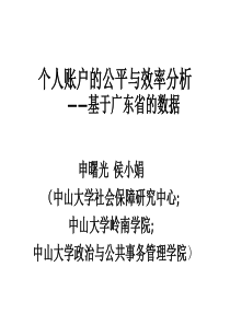 个人账户的公平与效率分析