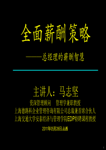 CEO管理运营之道经典实用课件之五十总经理薪酬智慧