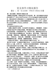 工作报告之党支部学习情况报告