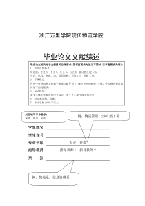 7、现代物流学院毕业论文文献综述