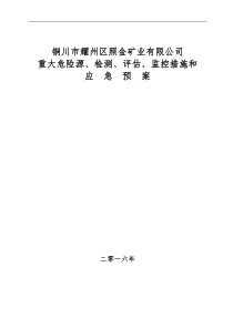 ××公司重大危险源检测、评估、监控措施和应急预案