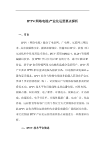 IPTV(网络电视)产业化运营要点探析doc18(1)