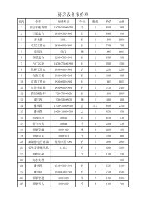 排烟预算清单