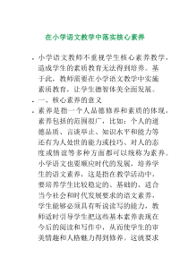 在小学语文教学中落实核心素养