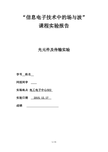 信息电子技术中场与波实验1报告