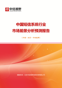 中国短信系统行业市场前景分析预测年度报告(目录)